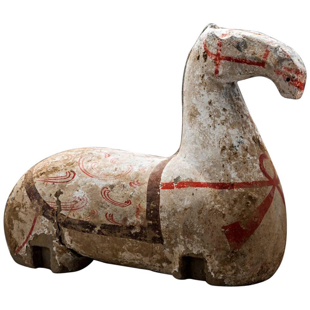 Han Polychrome Torso of a Horse For Sale