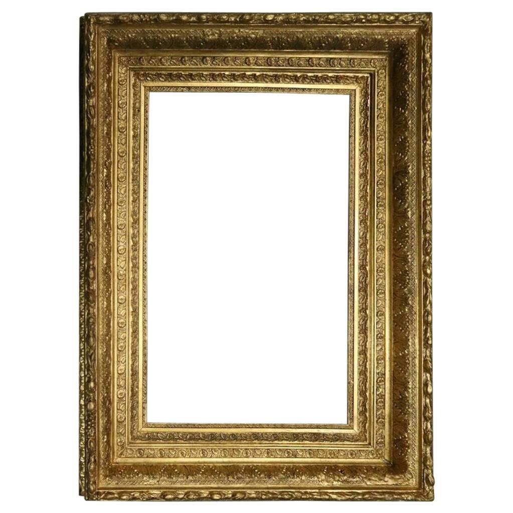 Gold Gilt Gesso on Wood Frame with Foliate Design, Late 19th Century at