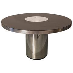 Stainless Steel and Glass Dining Table by Willy Rizzo 10
