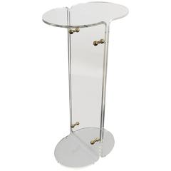 1970s Acrylic and Brass Pedestal in the Manner of Charles Hollis Jones