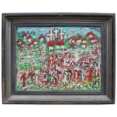 Splendid Abstract Townscape Painting F.L. Doc Spellmon