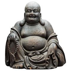 Ming Wooden Sculpture of the Laughing Buddha