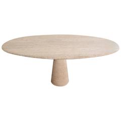 Table Oval Travertine Dining Table