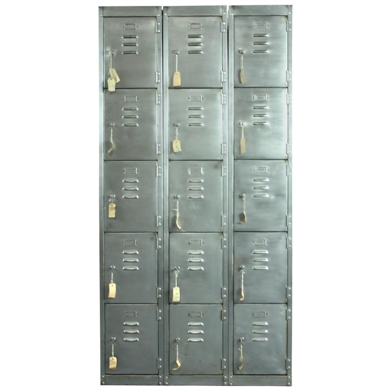 Vintage 15 Compartment Stripped And Polished School Vintage 15 Compartment Stripped And Polished School Locker For