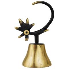 Walter Bosse Brass Dinner Bell Displaying a Cock by Hertha Baller, Austria, 1950 6