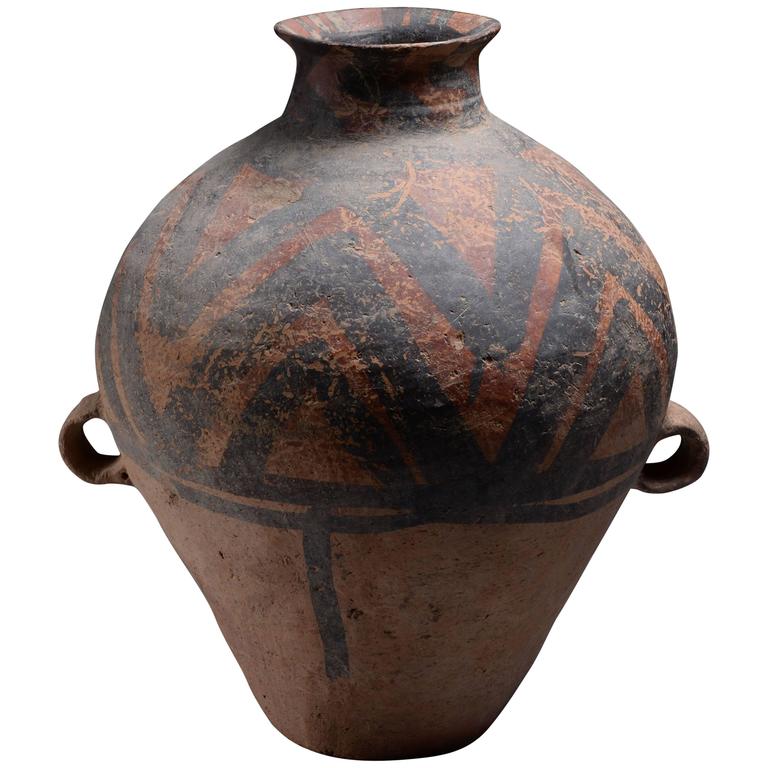 Ancient Chinese Neolithic Yangshao Culture Pottery Amphora, 3000 BC at