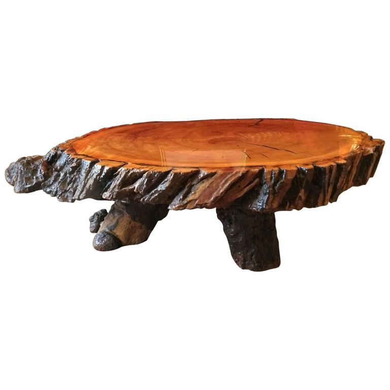 Oak tree stump table deals