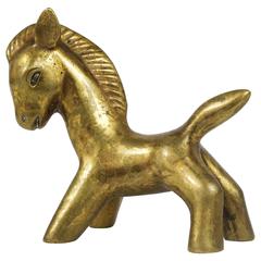 Walter Bosse Mid-Century Horse Brass Figurine, Hertha Baller, Austria, 1950s
