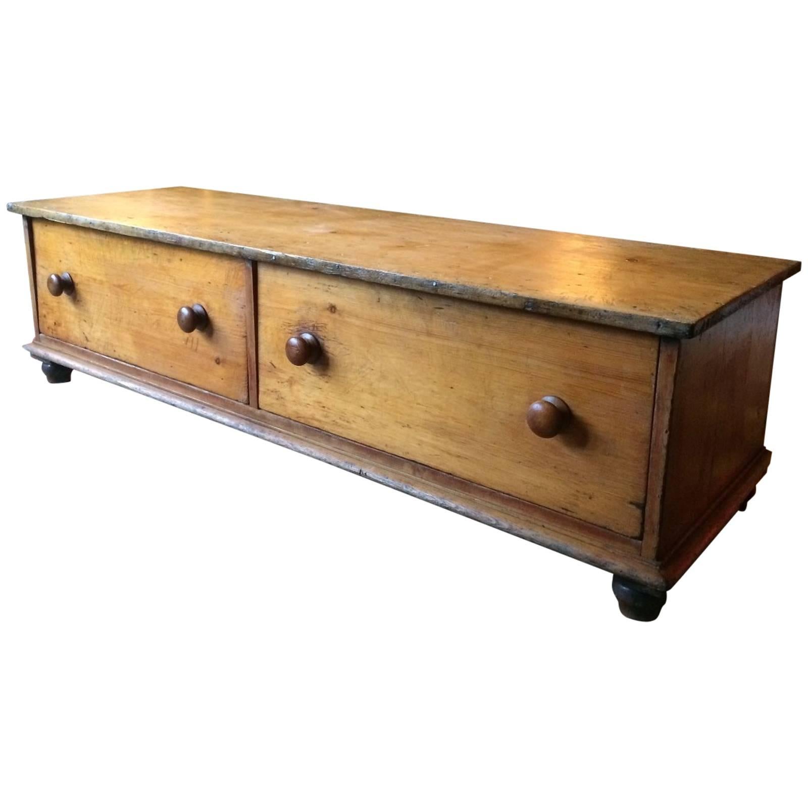 Antique Chest of Drawers Dresser Coffee Table, Victorian, 19th Century