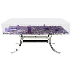 Great Coffee Table by G. Lagos, Blue Paris, from the "Cityscapes" Series, 2016