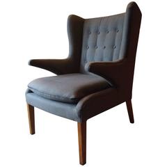 Hans Wegner Style Armchair Papa Bear Chair Danish Teak, Mid-Century