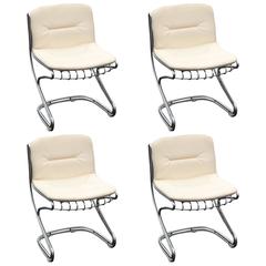 Set of Four Chic Italian Mid-Century Modern Gastone Rinaldi Dining Chairs 1