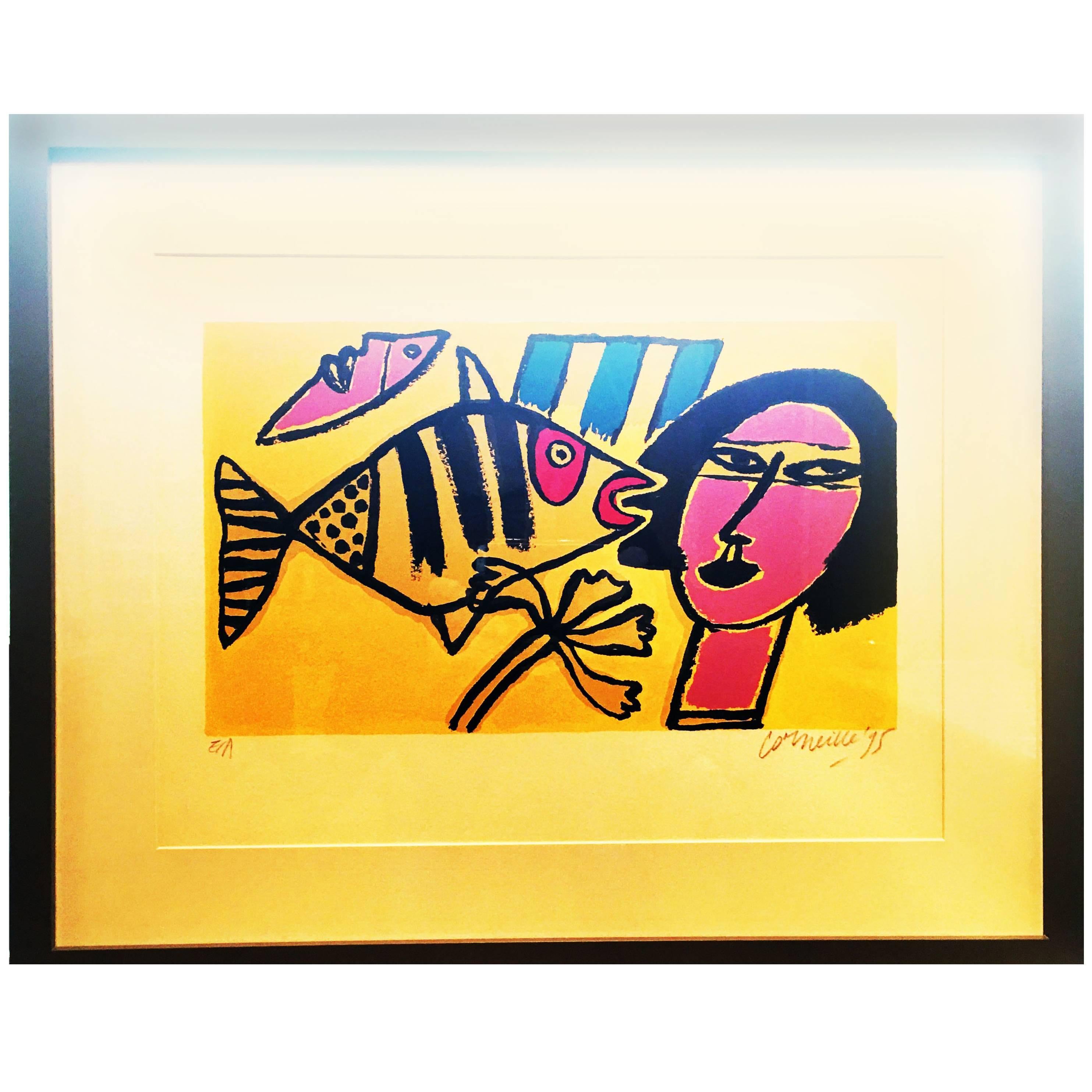 Original Signed, Numbered and Dated Silkscreen Print by Corneille