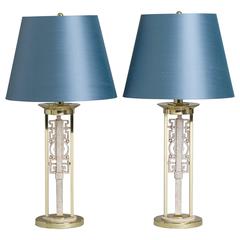 Unusual Pair of Oriental Inspired Table Lamps, 1970s
