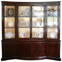 English Regency Brass Inlayed Mahogany Breakfront Attributed to Gillows