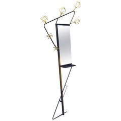 Mid-20th Century French Designer Wall and Mirror Coatstand 12