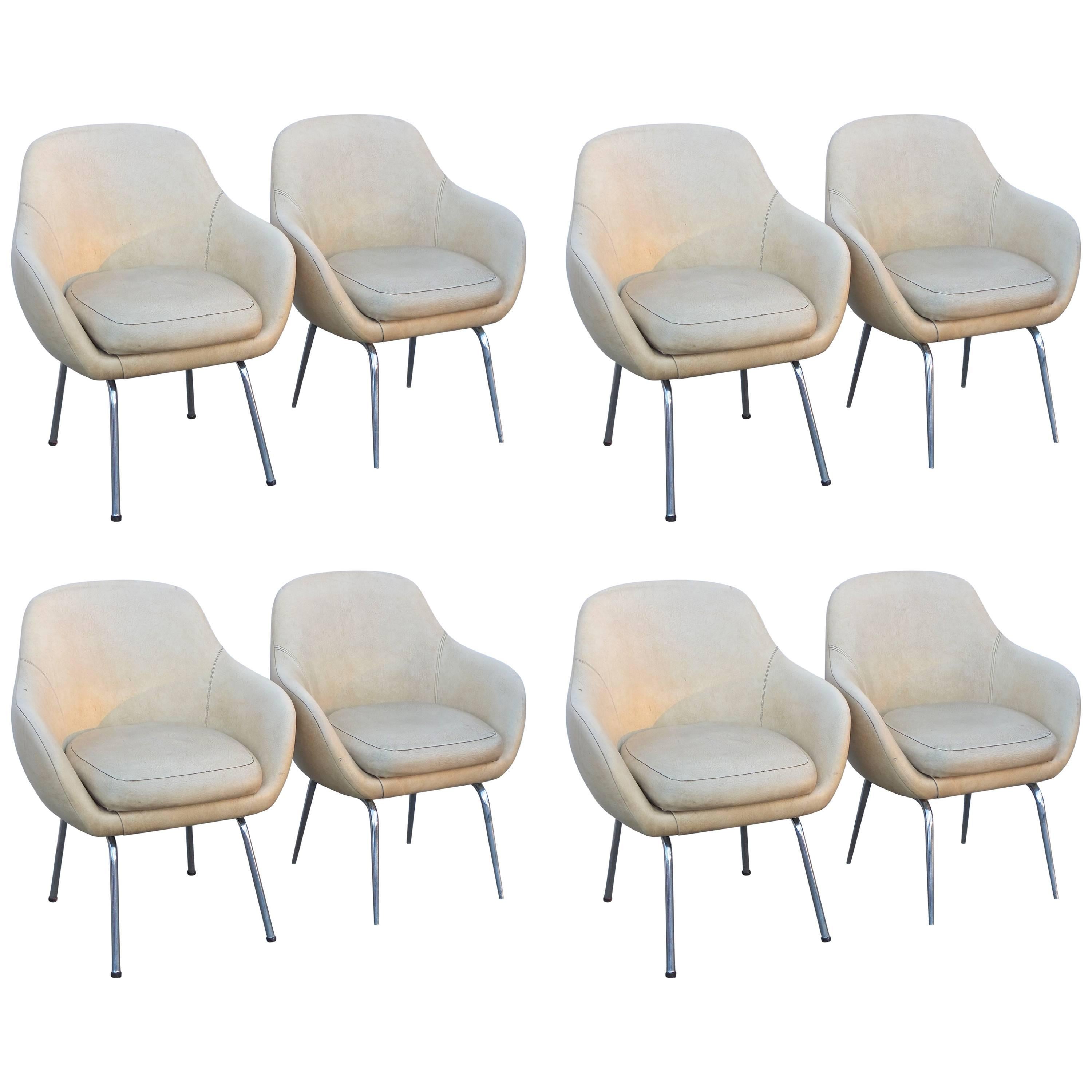 Vintage Saarinen Style Armchairs Salvaged from Swedish Cruise Ship