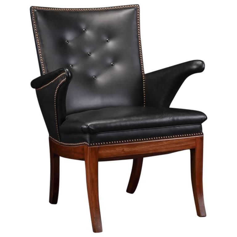 Frits Henningsen 1930s Easy Chair in Cuban Mahogany