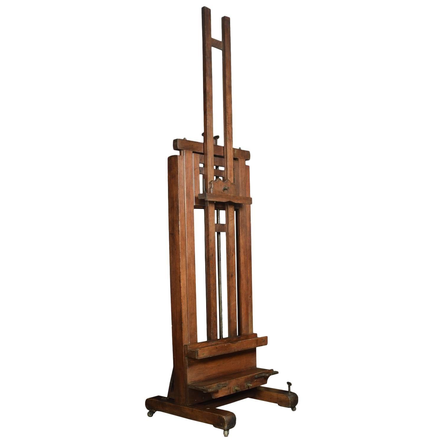 Oak Artist’s Fully Adjustable Studio Easel at 1stdibs