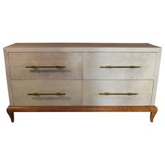 Attributed to "René Prou" 1940s Parchment Chest of Drawers