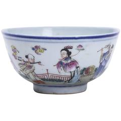 Chinese Guangxu Mark & Period Figural Bowl, 1874-1908