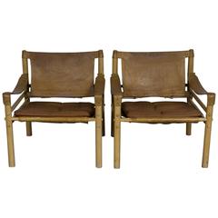 Pair of Arne Norell Safari Chairs Model Sirocco