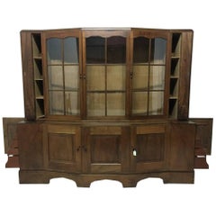 Vintage An Important Breakfront Bookcase/Cabinet designed by E Barnsley, Exhibited 1982.