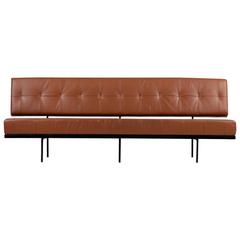 Beautiful 1960s Florence Knoll Custom Daybed Sofa Cognac Leather, Mid-Century 12