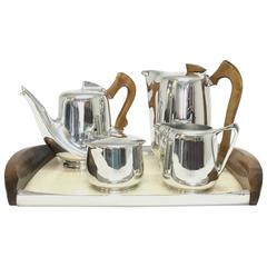 Retro Mid-Century Modern Picquot Ware Six Cup Tea or Coffee Set