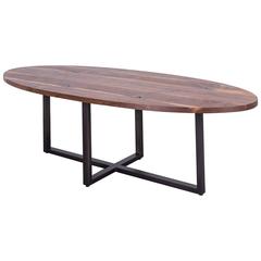 Bowen Dining Table by Uhuru Design, solid walnut top, blackened steel base 11