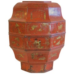 19th Century Octagon Wooden Bowl Box