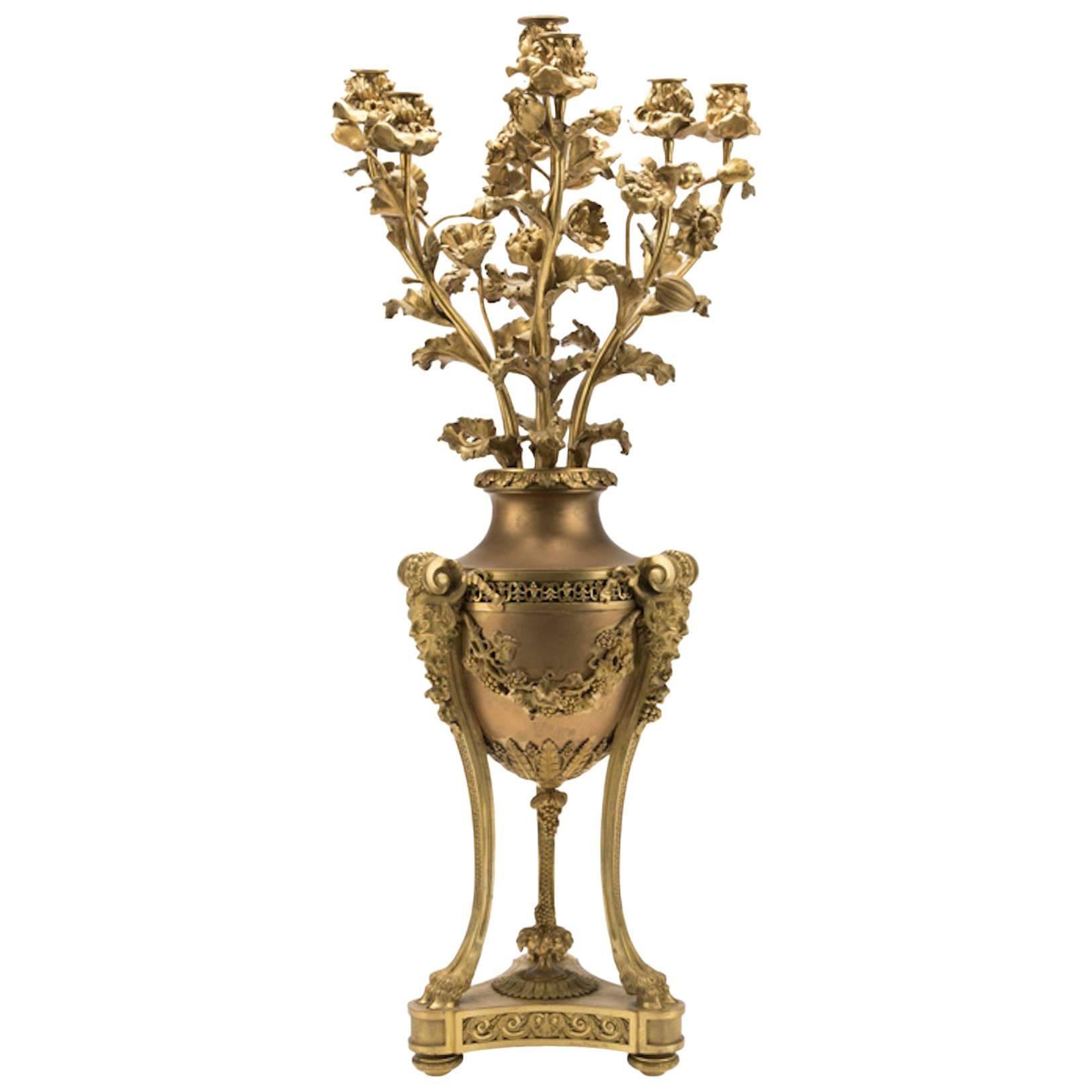 Louis XVI-Style Candelabrum, Henri Dasson For Sale