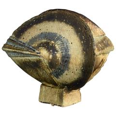 Unique Stoneware Sculpture with Matte Brown Glaze by Robert Sturm, Germany, 1975