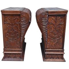 Large and Superb Pair of Late 19th Century Highly Decorative Walnut Pedestals 8