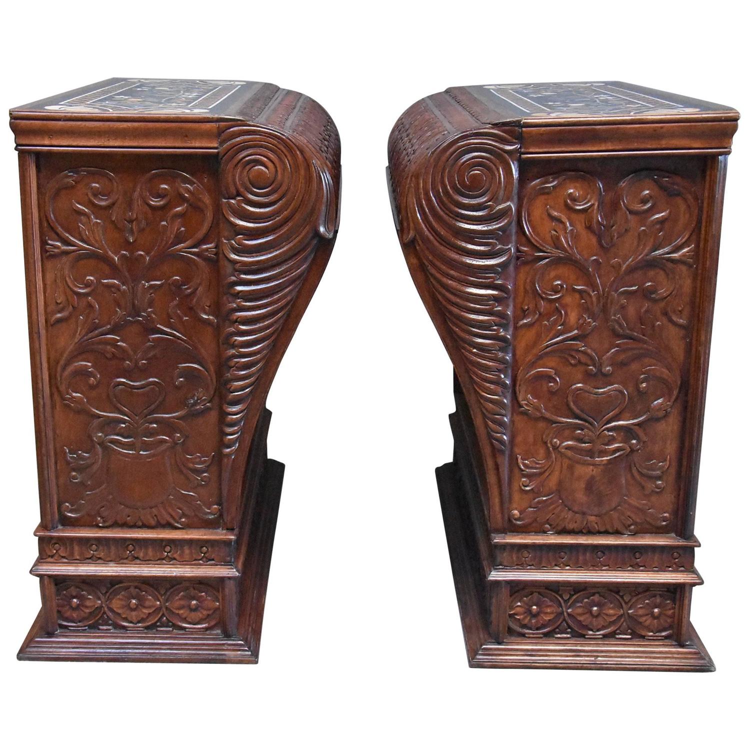 Large and Superb Pair of Late 19th Century Highly Decorative Walnut