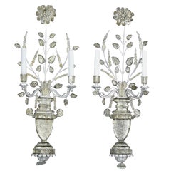 Pair of Maison Bagues Crystal Wall Lights