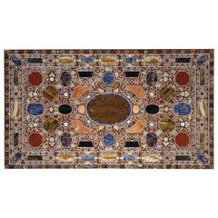 Rare 19th Century Florentine Table, Inlay of Hard Stones and Marble, Italy 12