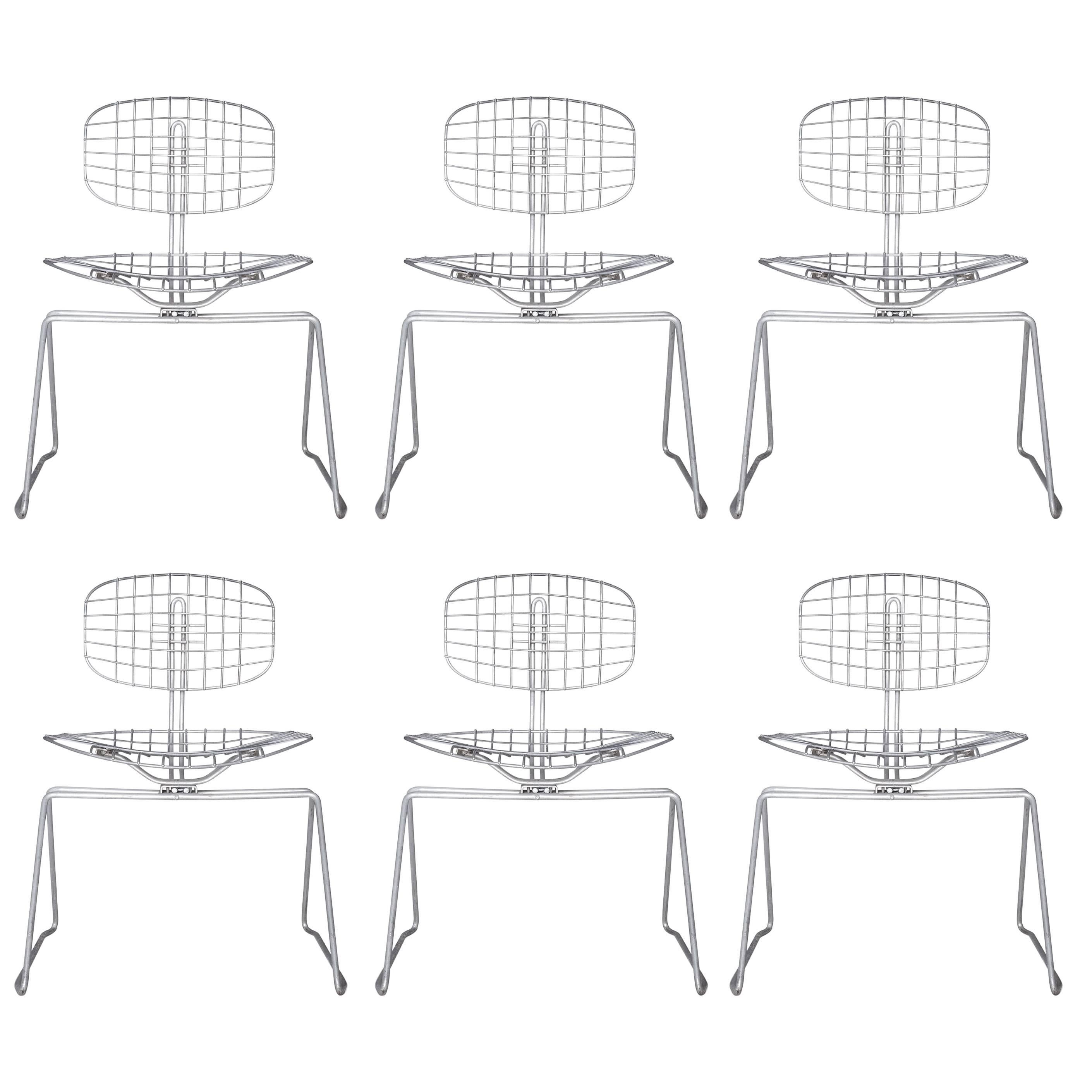 Michel Cadestin, Set of Six Chairs Awarded by Jean Prouvé for Beaubourg Museum For Sale