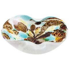 Dino Martens Pastel Colors, Silver Flecks and Tortoiseshell Murano Glass Bow