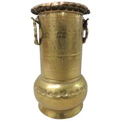 Monumental Vintage Persian Brass Vase