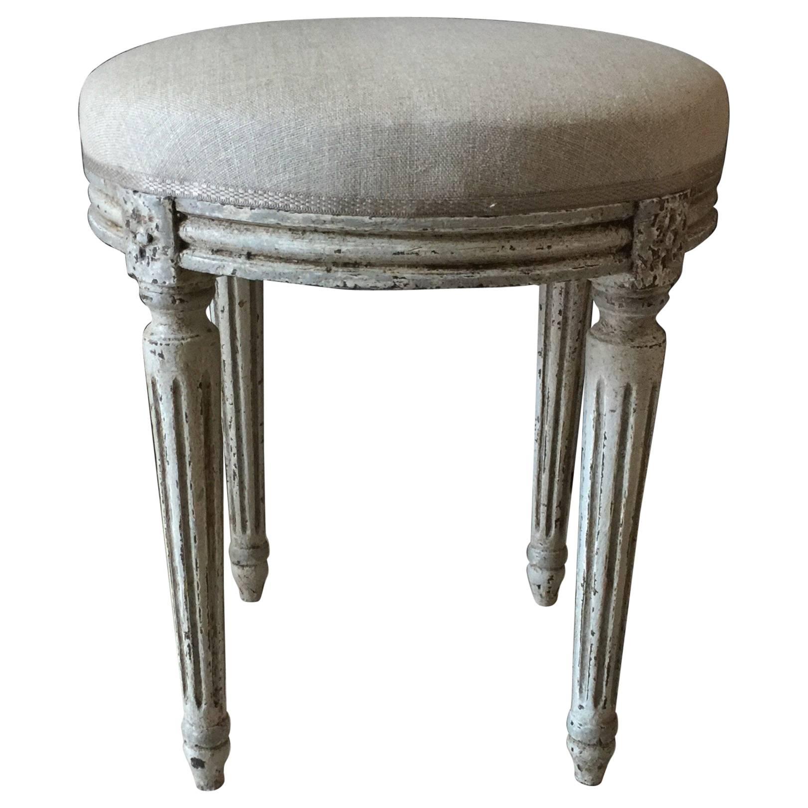 Louis XVI Style Painted Round Footstool