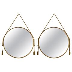 Pair of Large Gilt Metal Ruhlmann Style Mirrors 2