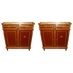 European Design, Russian Neoclassical Style, Cabinets, Mahogany, Bronze, 1980s