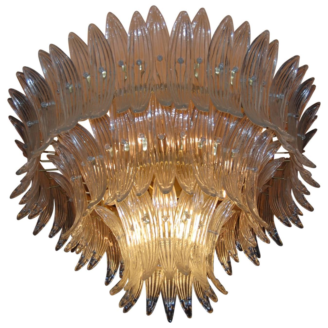Spectacular Palmette Chandelier by Barovier & Toso, 1960s