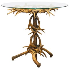 Black Forrest Style Faux Antler Drink Table