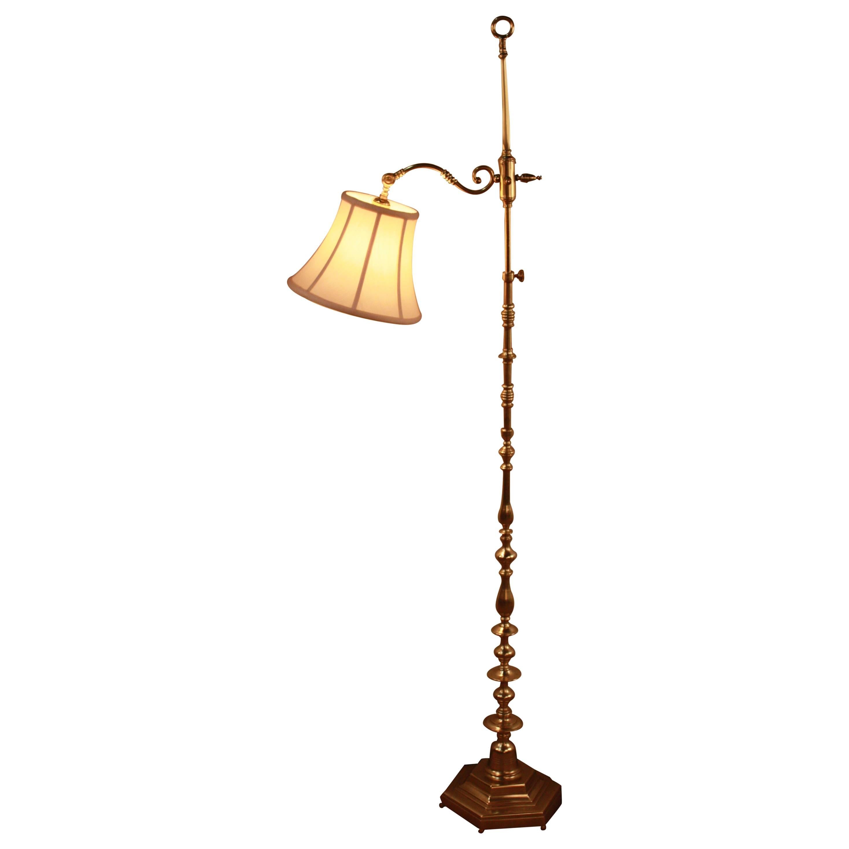 Spanish Bronze Adjustable Height Floor Lamp at 1stDibs