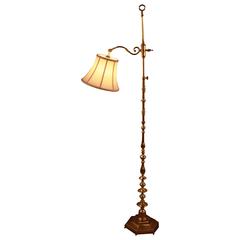 Vintage Spanish Bronze Adjustable Height Floor Lamp