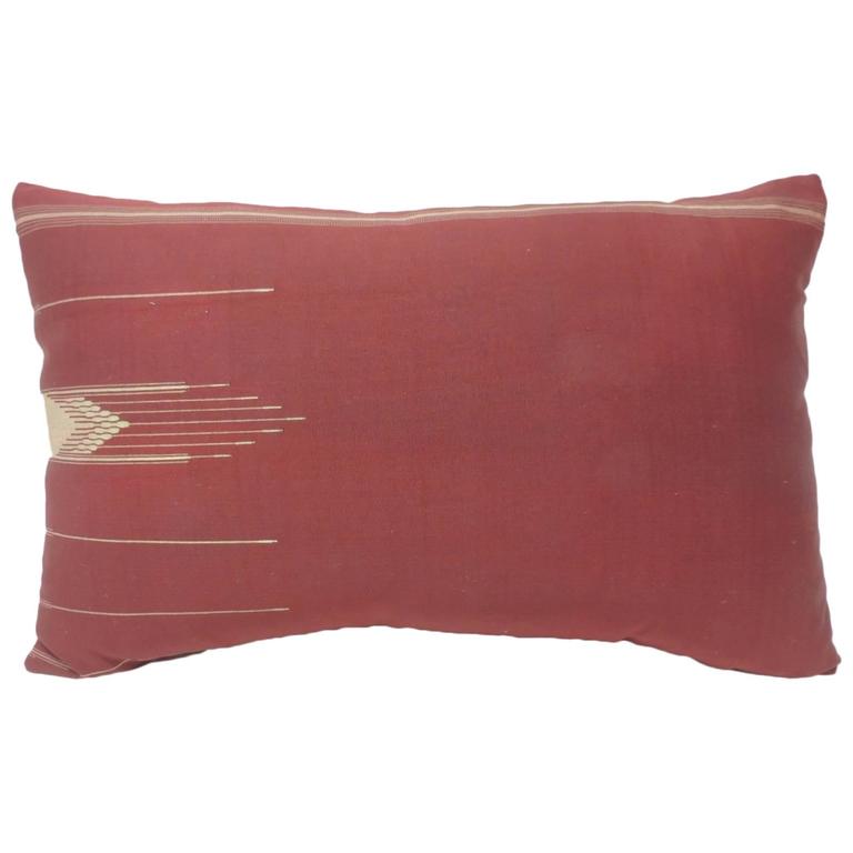 Persian red cotton decorative bolster pillow, 19th century