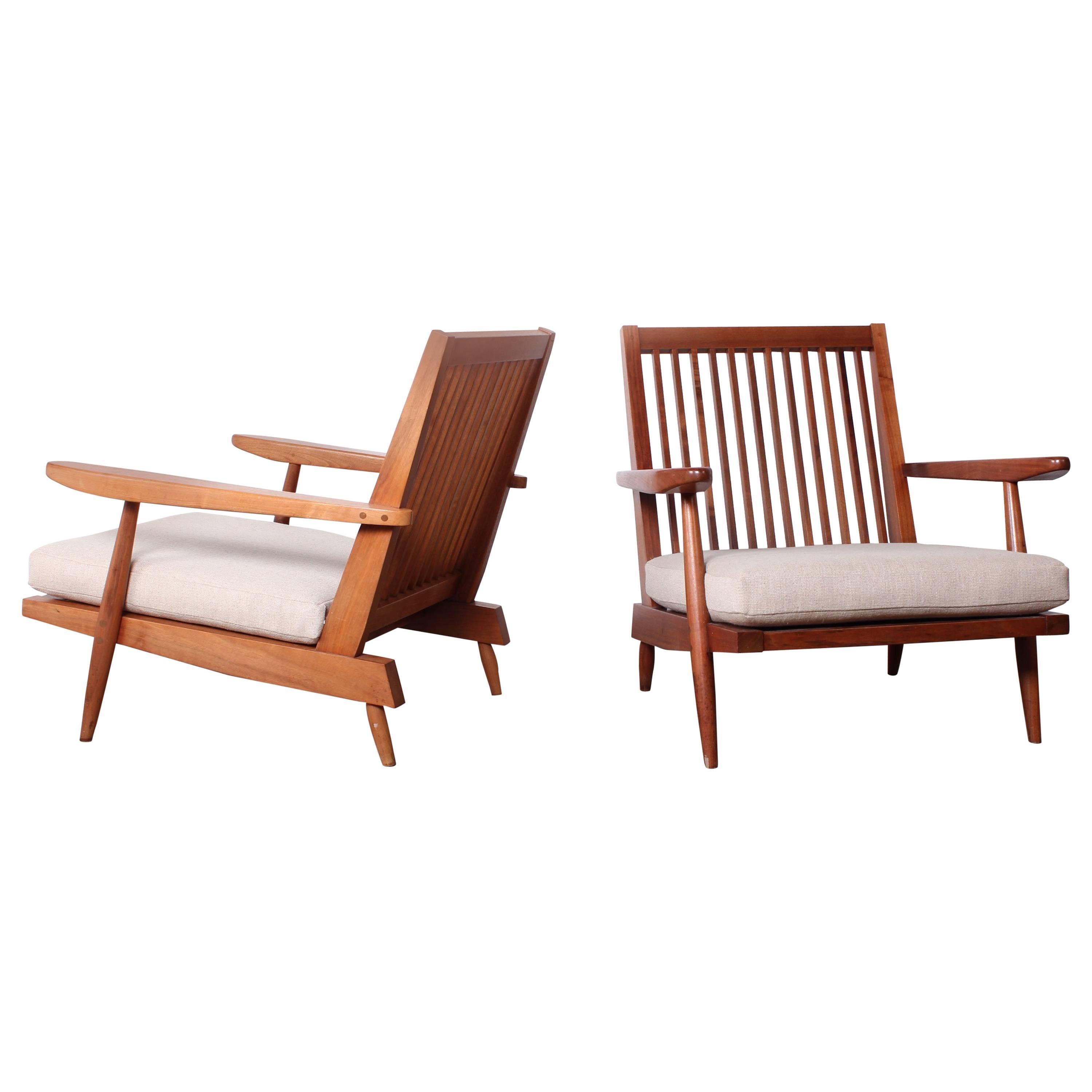 Pair of Spindle Back Lounge Chair by George Nakashima