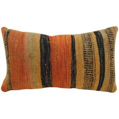 Moroccan Pillow Cut from a Vintage Hand Loomed Wool Berber Rug